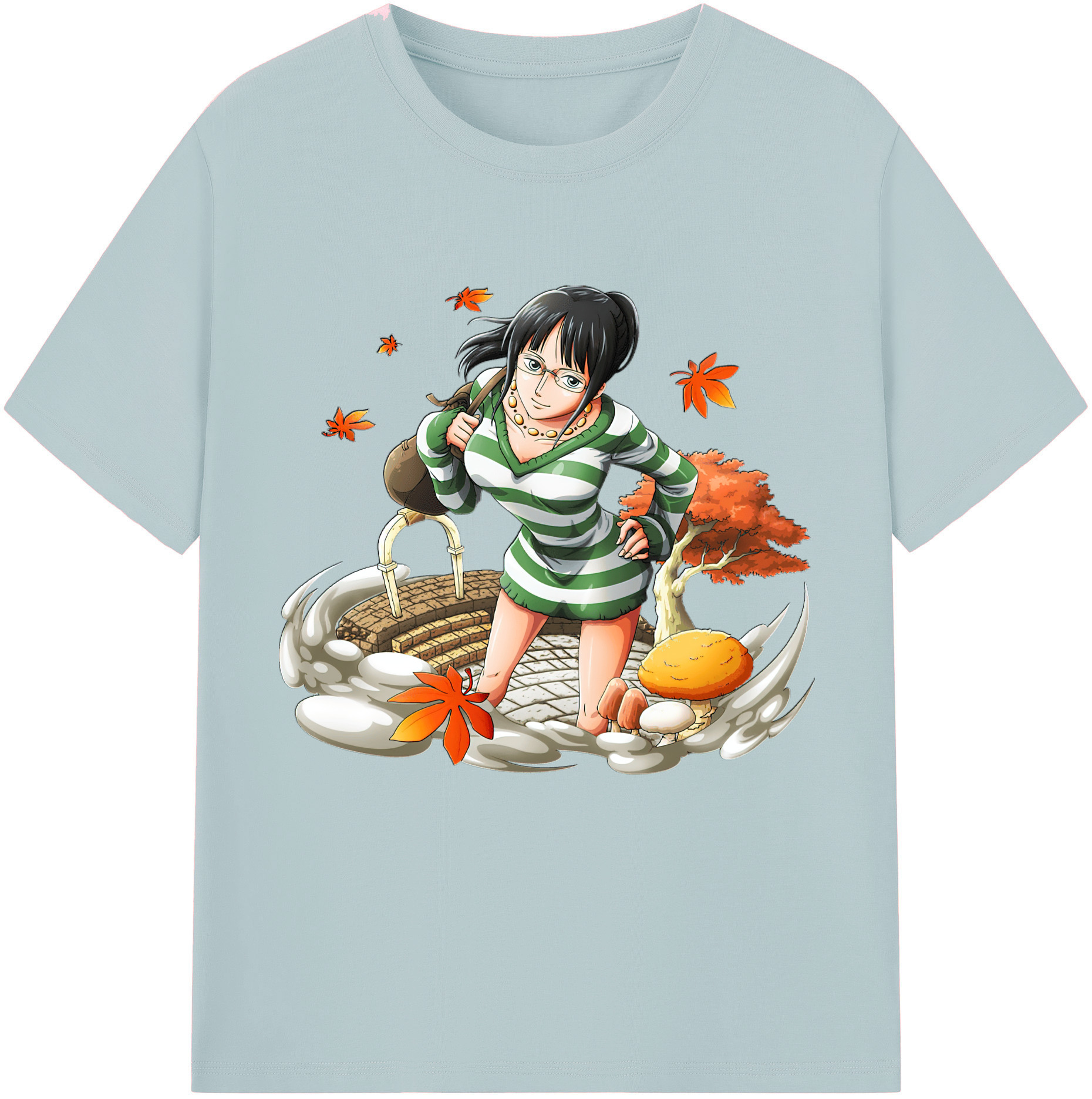 ワンピース ニコ・ロビン ONE PIECE Nico Robin 綿100％半袖Tシャツ（フロントプリント）